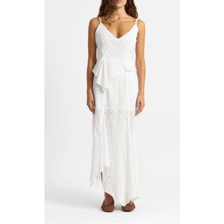 Laagam Women's Lea White Lace Midi Dress Size S Nwt — image 2 of 8